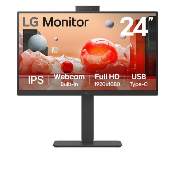 LG 24BA850 24 Inch Full HD IPS Monitor with Built-in FHD webcam and USB Type-C