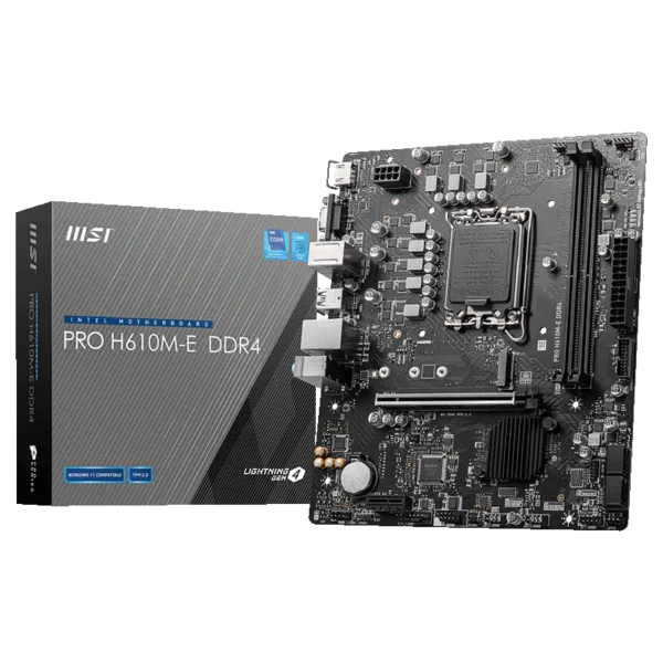 MSI Pro H610M-E DDR4 Intel Motherboard Supports Intel 12th , 13th & 14th Gen Processors