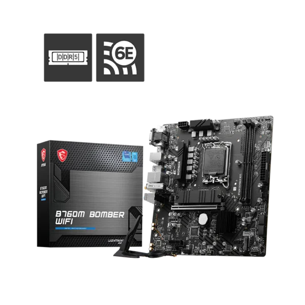 MSI B760M Bomber WIFI Motherboard Supports Intel 12th , 13th & 14th Gen Processors