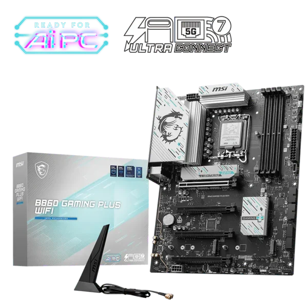 MSI B860 GAMING PLUS WIFI DDR5 ATX Gaming Motherboard – LGA 1851