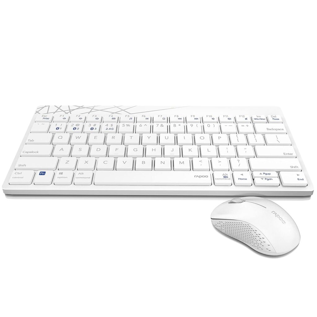 Rapoo 8000M Multi-Mode Keyboard & Mouse (White)