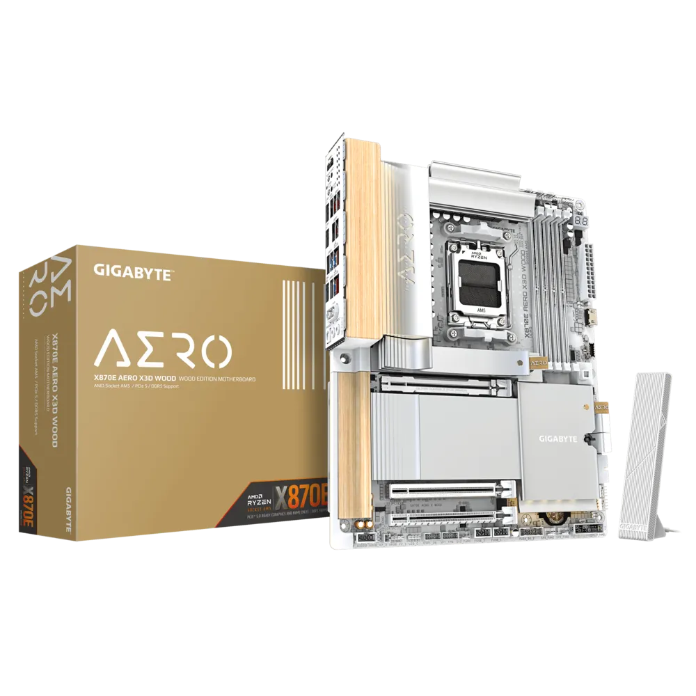 GIGABYTE Puts Wood Trim Into Its X870E AERO X3D WOOD Motherboard