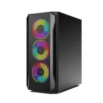 Circle Elegantor X1 ARGB Mid-Tower Gaming Case – Black, Supports ATX, M-ATX, ITX, Pre-Installed 3 x 120mm Front and 1 x 120mm Rear ARGB Fans