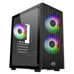CIRCLE Gaming Cabinet MINIATOR M1 ARGB – Compact Micro ATX Case with Tempered Glass & RGB Lighting