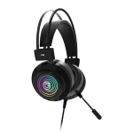 Circle Aura Virtuous Wired Gaming Over-Ear USB Headphones | 7.1 Surround Sound | Infinite Holo Mirror 3D RGB Lighting | Flexible Mic | Memory Foam Cushions | 2.2m Cable | Black