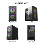 CIRCLE Gaming Cabinet MINIATOR M2 ARGB – Compact Micro ATX Case with Tempered Glass & RGB Lighting - Image 5