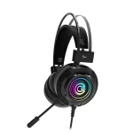 Circle Aura Virtuous Wired Gaming Over-Ear USB Headphones | 7.1 Surround Sound | Infinite Holo Mirror 3D RGB Lighting | Flexible Mic | Memory Foam Cushions | 2.2m Cable | Black - Image 2