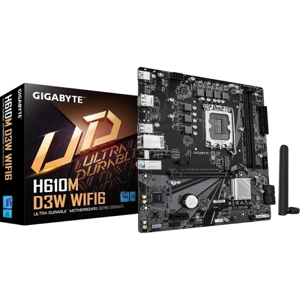 Gigabyte H610M D3W WIFI6 Motherboard For Intel 14th, 13th & 12th Gen Processors - LGA1700 Socket