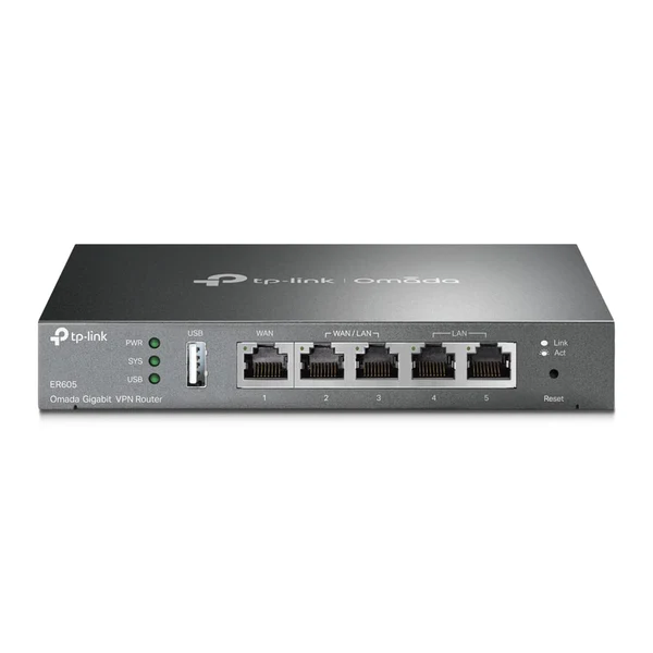 TP-Link Omada ER605 Gigabit VPN Multi-WAN Wired Single Band Router Gateway - Black