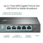 TP-Link Omada ER605 Gigabit VPN Multi-WAN Wired Single Band Router Gateway - Black - Image 2