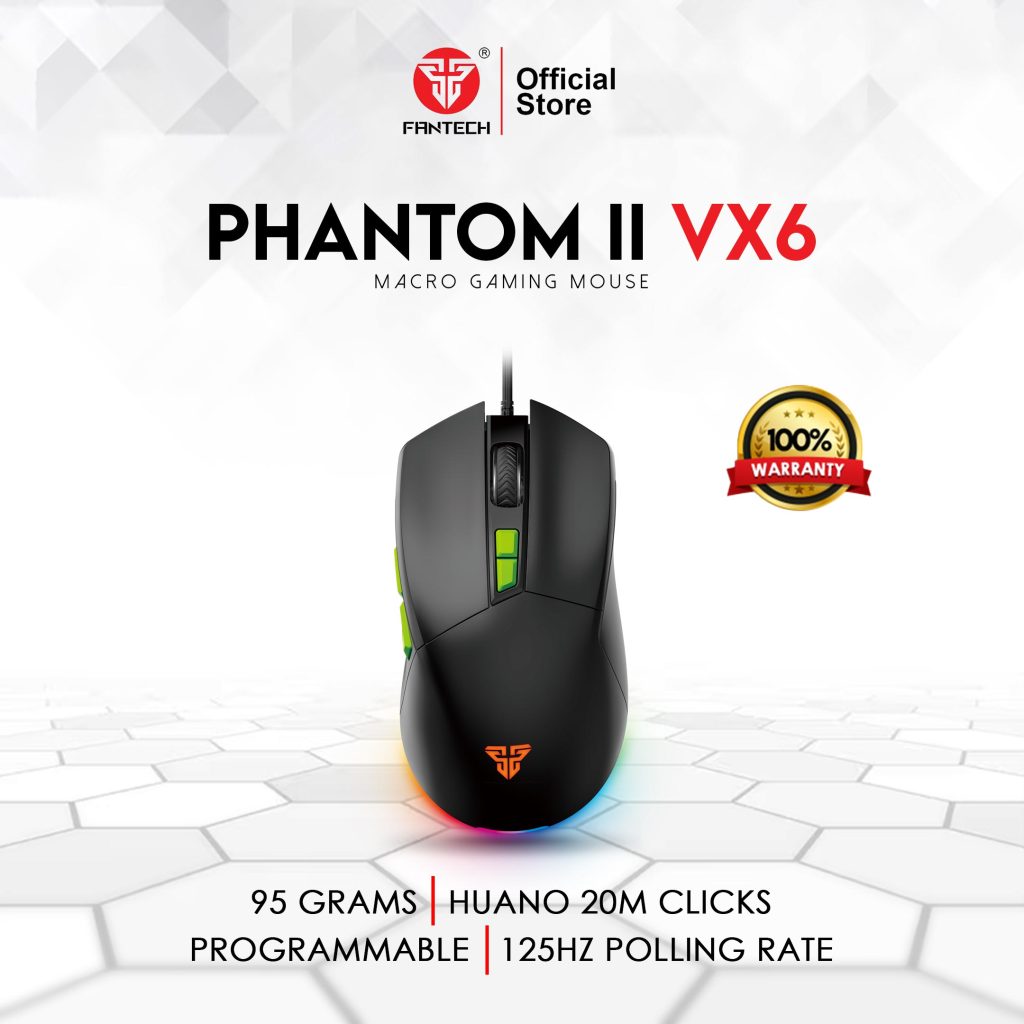 PHANTOM II VX6 Mouse Gaming Wired BLACK