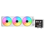 COUGAR Poseiden Vistek Pro ARGB 360mm CPU Liquid Cooler ( With LCD Display ) ( White ) - Image 2