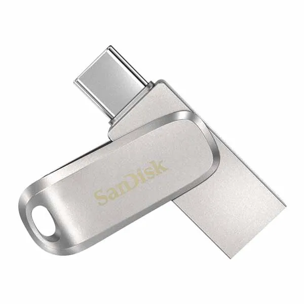 SanDisk Ultra Dual Drive Luxe 256GB USB Type C Flash Drive (Silver)
