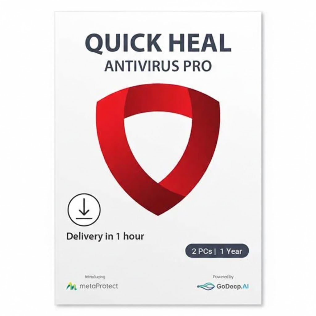Quick Heal Antivirus Pro Latest Version – 2 Device, 1 Years | AI Based Device Security for Laptop | Email and Browsing Protection (Email Delivery in 1 Hour- No CD)