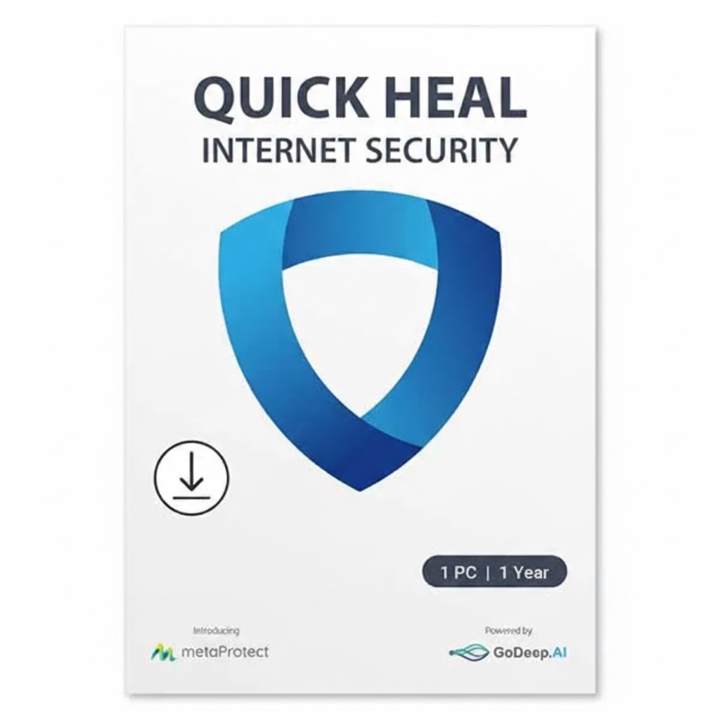 Quick Heal Internet Security Latest Version – 1 PC, 1 Year | AI Based Device Security for Windows Pc | Internet and Banking Protection (Email Delivery in 1 Hour- No CD)