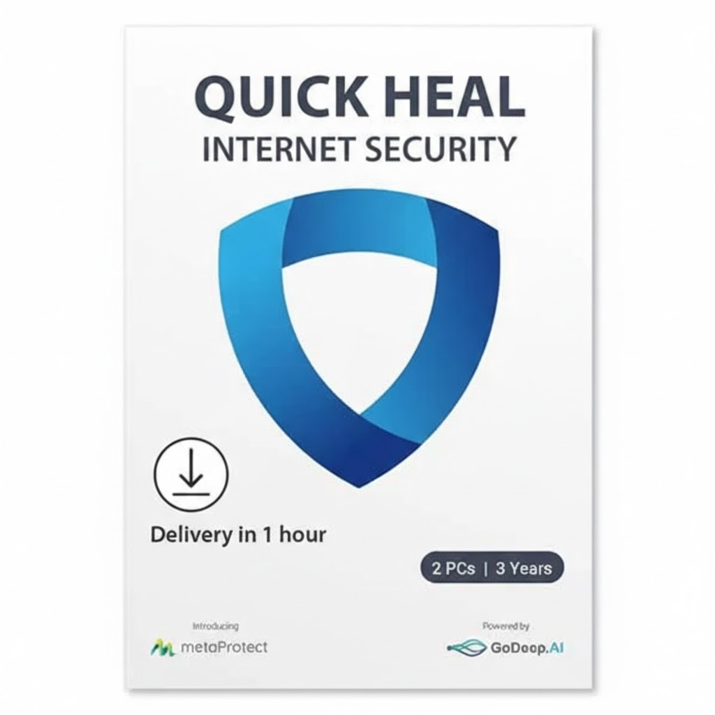 Quick Heal Internet Security Latest Version – 2 PCs, 3 Years | AI Based Device Security for Windows Pc | Internet and Banking Protection (Email Delivery in 1 Hour- No CD)