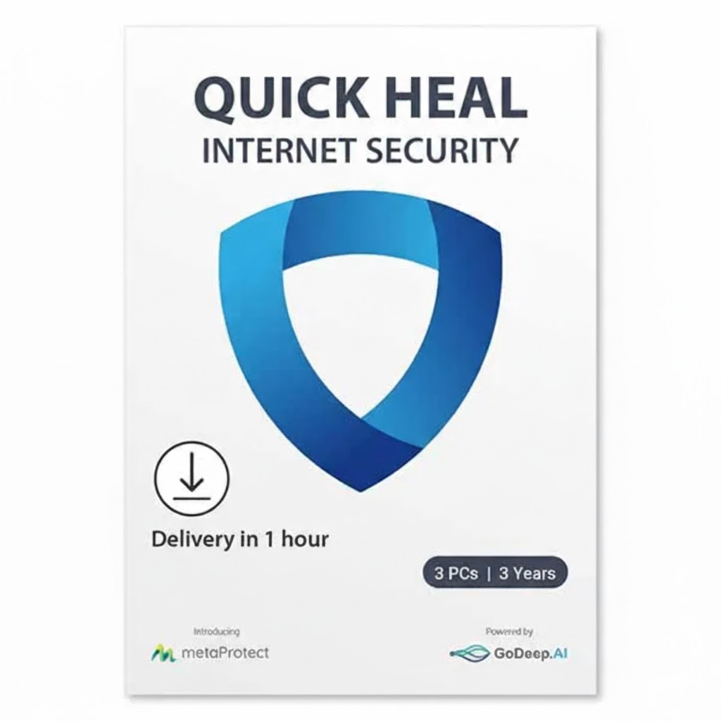 Quick Heal Internet Security – 3 Users, 3 Years | AI Based Device Security for Windows Pc | Internet and Banking Protection (Email Delivery in 1 Hour- No CD)