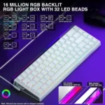 AULA Hero 68HE 60% Side Printed PBT Keycaps Wired Gaming Keyboard | White Side Engraved Keycaps – Meteor Magnetic Switch (HERO68WM) - Image 8
