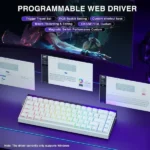 AULA Hero 68HE 60% Side Printed PBT Keycaps Wired Gaming Keyboard | White Side Engraved Keycaps – Meteor Magnetic Switch (HERO68WM) - Image 5