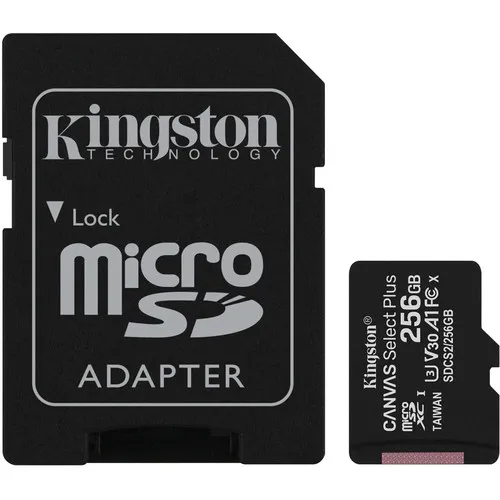 Kingston Canvas Select Plus microSD Memory Card 256GB with Adapter