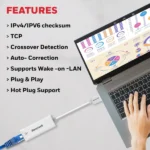 Honeywell High-Speed USB 3.1 to RJ45 Gigabit Ethernet Adapter - Image 2