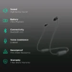 Sony WI-C100 Wireless Headphones in-Ear Bluetooth Headset with mic for Phone Calls (Black) - Image 6
