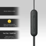 Sony WI-C100 Wireless Headphones in-Ear Bluetooth Headset with mic for Phone Calls (Black) - Image 2