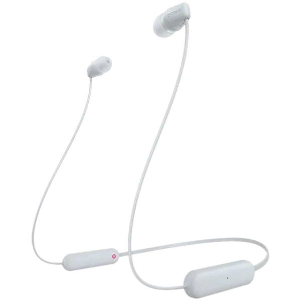 Sony WI-C100 Wireless Headphones in-Ear Bluetooth Headset with mic for Phone Calls (White)