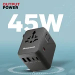 Honeywell Universal Travel Adapter 45W, 7 in 1 Fast Charging black - Image 2
