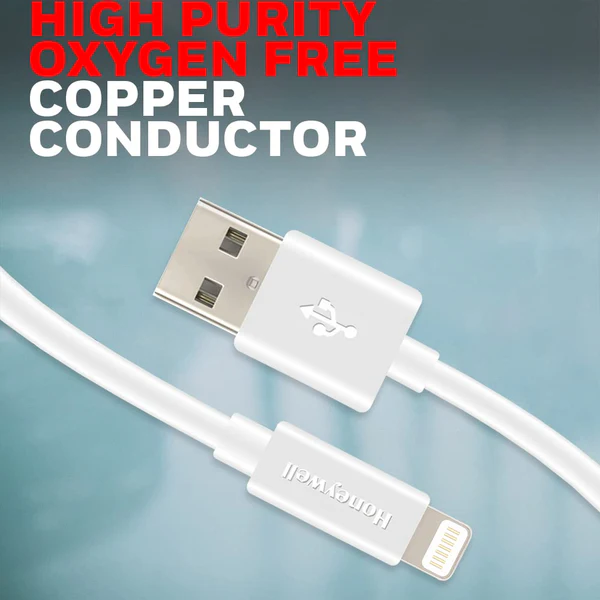 Honeywell Apple Lightning Charge And Sync Non Braided Cable 1.2 Meter (White)