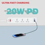 Honeywell 3 Outlet Surge Protector with 1xType C with PD & 2xUSB – White - Image 6