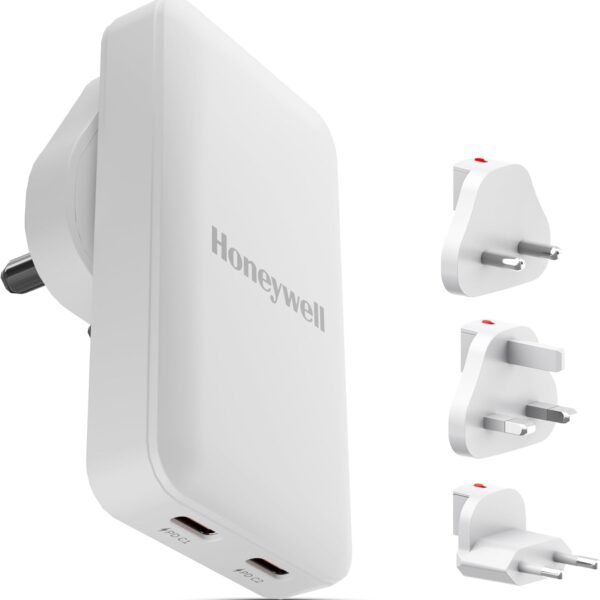Honeywell Zest Ultra-Thin GaN 65W Dual Type-C PD 3.0 Wall Charger white