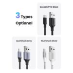 Ugreen US287 USB-A 2.0 to USB-C Cable Nickel Plating 2m (White)-60123 - Image 2