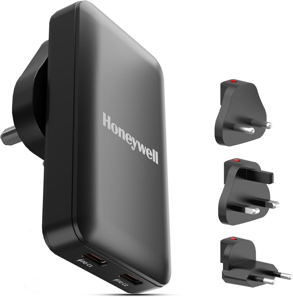 Honeywell Zest Ultra-Thin GaN 65W Dual Type-C PD 3.0 Wall Charger black