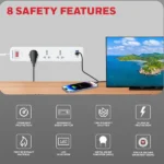 Honeywell 3 Outlet Surge Protector with 1xType C with PD & 2xUSB – White - Image 5