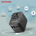 Honeywell Universal Travel Adapter 45W, 7 in 1 Fast Charging black - Image 4
