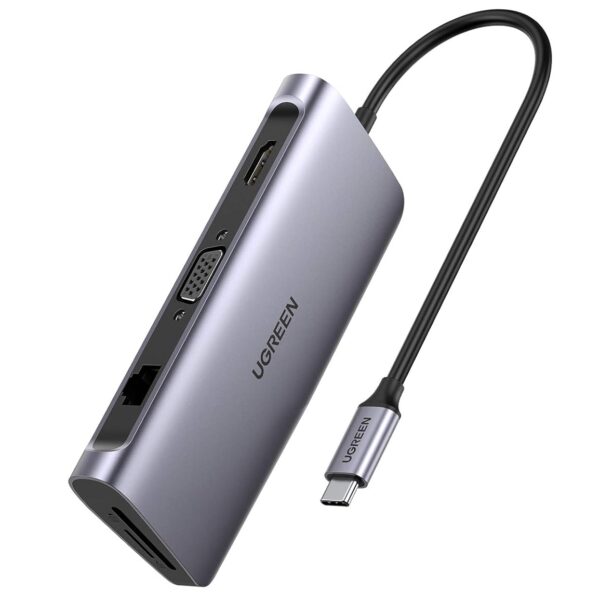 Ugreen Cm162 Usb-C To Hdmi plus Vga plus Usb 3.0 Adapter With Pd (Space Gray)-50505