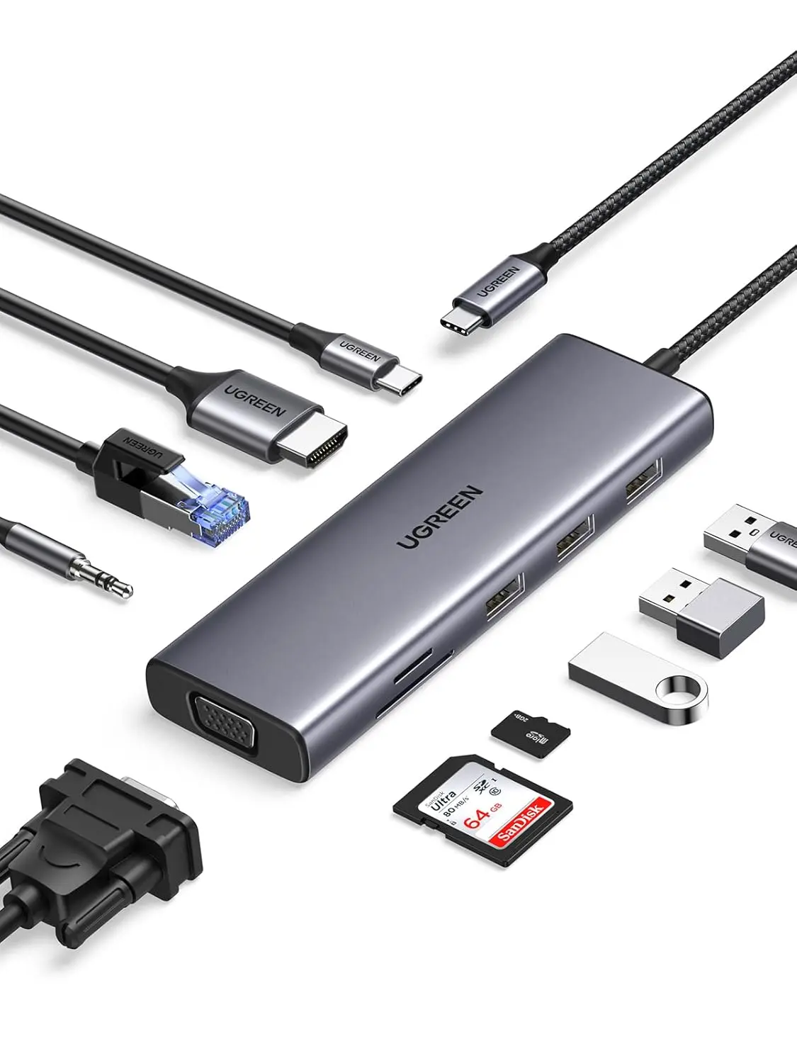 616rcLIf6GL._SL1500 Ugreen CM498 Usb-C Multifunction Adapter-15601