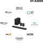 Sony HT-A3000 5.1.ch 360 SSM and Dolby Atmos Sound bar Home Theatre System with Wireless subwoofer SA-SW3 - Image 6