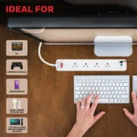 Honeywell 4 Outlet Surge Protector with 1xType C with PD & 2xUSB – White - Image 3