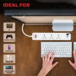Honeywell 3 Outlet Surge Protector with 1xType C with PD & 2xUSB – White - Image 4