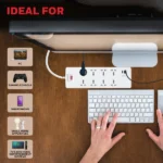 Honeywell 8 Outlet Surge Protector with 2 Type C with PD & 2 USB – White