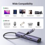 Ugreen Cm475 Usb-C To 3Usb3.0 Hub plus Rj45 (1000M) Ethernet Adapter-60600 - Image 4