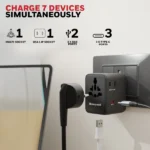 Honeywell Universal Travel Adapter 45W, 7 in 1 Fast Charging black - Image 3