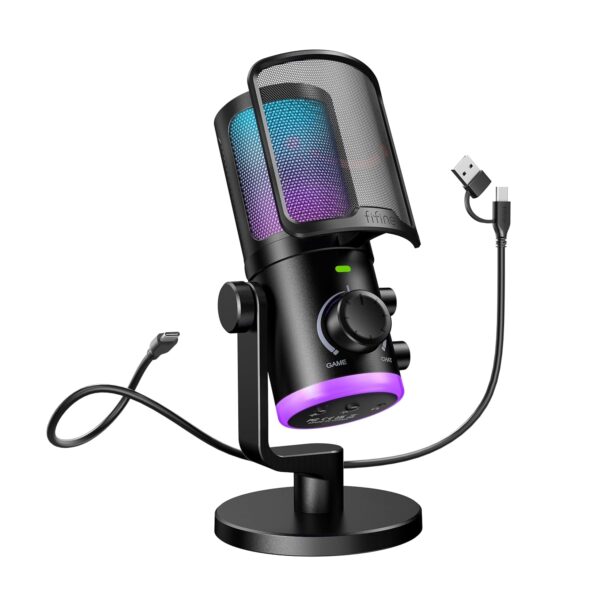 FIFINE Ampligame AM6 Gaming PC Microphone (Black)