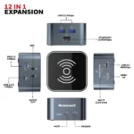 Honeywell 12-in-1 Type C Dock with 4K HDMI, MagSafe Wireless 15W, Ethernet Port, 4xUSB Ports, 2xType C PD 100W, Mic & Audio Port, SD & MicroSD Slot, All Type C Devices - Windows/MacBook - Image 3