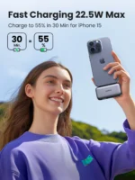 UGREEN 5000mAh 20W Power Bank with Built-in USB-C Connector – PB503 - Image 2