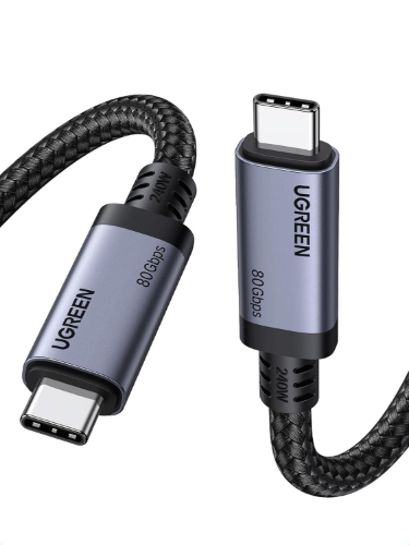 0074567_ugreen-l706-usb-c-to-usb-c-gen4-240w-cable-1m_500 UGREEN L706 USB4 Cable 5A Max 1m-65383