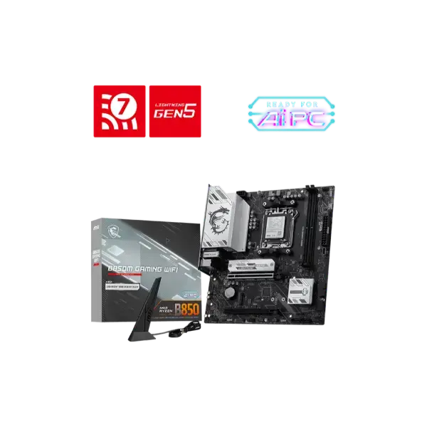 MSI B850M GAMING WIFI7 DDR5 Micro-ATX AMD AM5 Gaming Motherboard