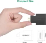 Ugreen Micro HDMI Male to HDMI Female Adapter (Black)-20106 - Image 5